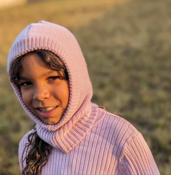 50% Cashmere 50% Merino Warm Toddler Little Kid Winter Balaclava Ski Mask Hat - Picture 6 of 6